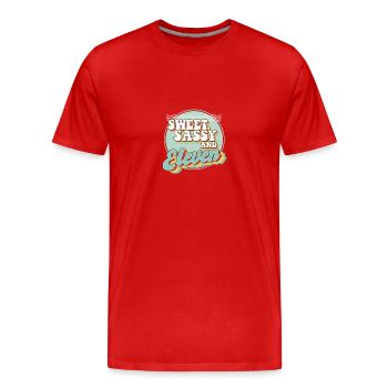 Sweet Sassy 11 11th Birthday Party Celebrant Bday - Männer Premium Bio T-Shirt - Rot - Vorne - Damien (186cm)