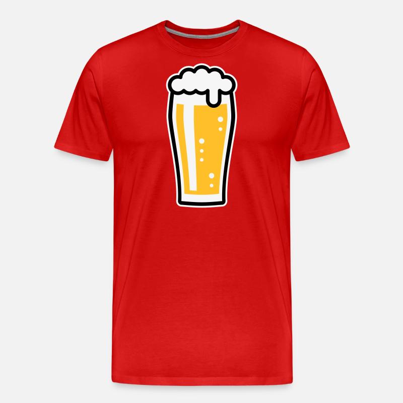 Bierglas (Bier / Willibecher / 3C) - Männer Premium Bio T-Shirt - Rot