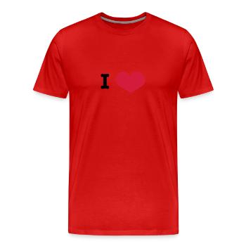 I heart ... (insert own text) - T-shirt bio Premium Homme - rouge - Devant - Damien (186cm)