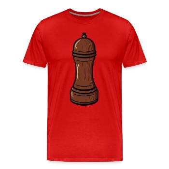 moulin à poivre moulin à sel poivrière poivrière sel - T-shirt bio Premium Homme - rouge - Devant - Damien (186cm)