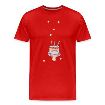 Gâteau d'anniversaire - T-shirt bio Premium Homme - rouge - Devant - Damien (186cm)