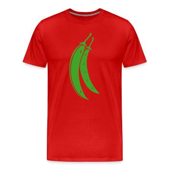 haricot vert - T-shirt bio Premium Homme - rouge - Devant - Damien (186cm)