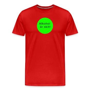 Alkohol ist Scheiße (Grüner Kreis) - Männer Premium Bio T-Shirt - Rot - Vorne - Damien (186cm)