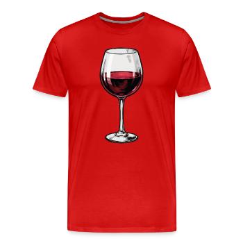 Weinglas Silhouette Rotwein - Männer Premium Bio T-Shirt - Rot - Vorne - Damien (186cm)