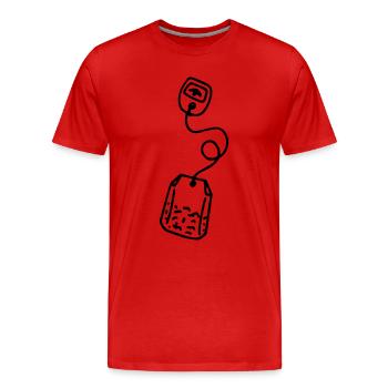 Tea bags Tea Teacup Tea drinker Tea Tealover - Men's Premium Organic T-Shirt - red - Front - Damien (186cm)