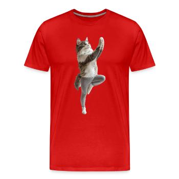 Norwegische Waldkatze - Männer Premium Bio T-Shirt - Rot - Vorne - Damien (186cm)