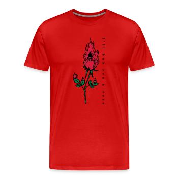 Imprimer Rose Brûler - T-shirt bio Premium Homme - rouge - Devant - Damien (186cm)