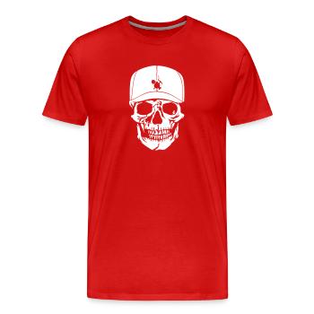 Tete de mort - T-shirt bio Premium Homme - rouge - Devant - Damien (186cm)