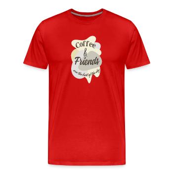 Café et amis - T-shirt bio Premium Homme - rouge - Devant - Damien (186cm)