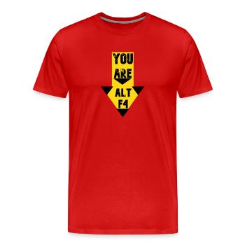 Zeig was du denkst - Männer Premium Bio T-Shirt - Rot - Vorne - Damien (186cm)