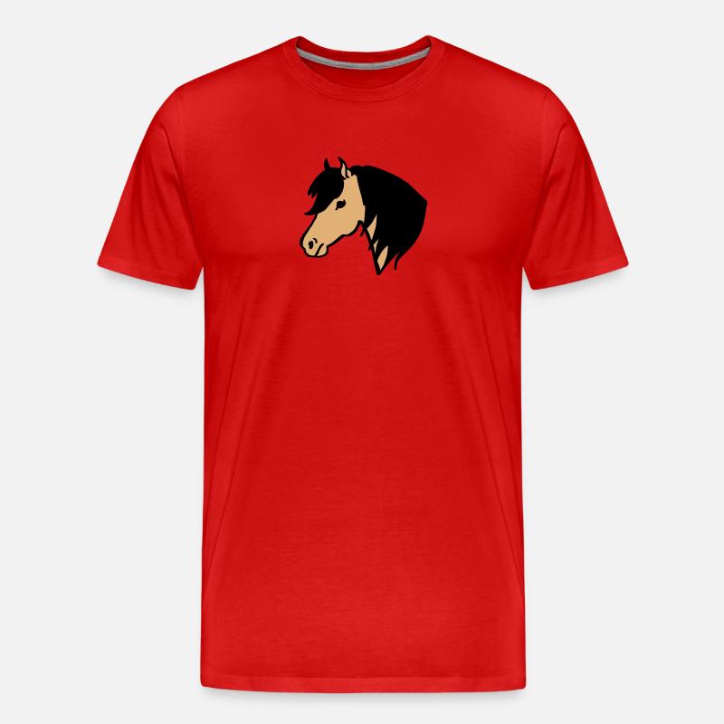 Pony Pferdchen - Männer Premium Bio T-Shirt - Rot