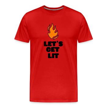 FEUERZEUG BRAND FEUER LAGER LAGERFEUER CAMP MOTIVE - Männer Premium Bio T-Shirt - Rot - Vorne - Damien (186cm)