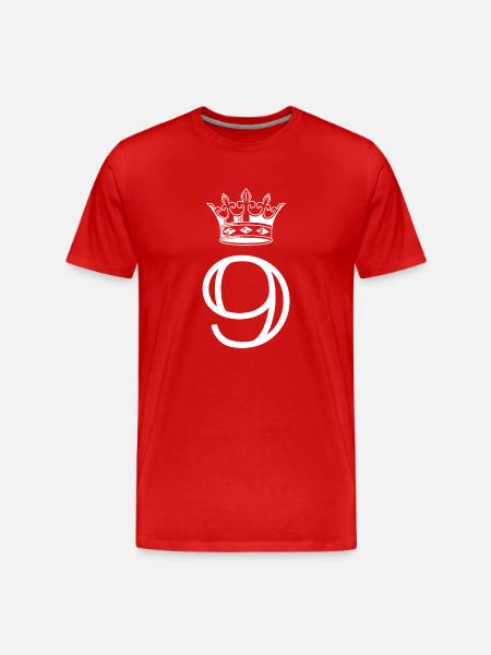 9 Zahl Krone - Männer Premium Bio T-Shirt - Rot