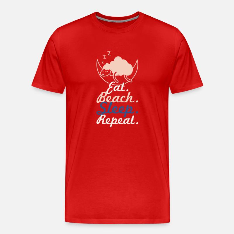eat beach sleep repeat - Männer Premium Bio T-Shirt - Rot