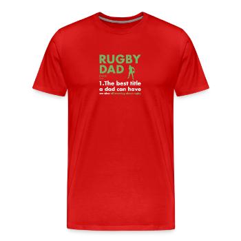 Sport Dad Definition Rugby - Männer Premium Bio T-Shirt - Rot - Vorne - Damien (186cm)