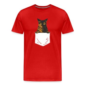 Schildpatt Katze Tortue écaille de tortue Cat Tortie - T-shirt bio Premium Homme - rouge - Devant - Damien (186cm)