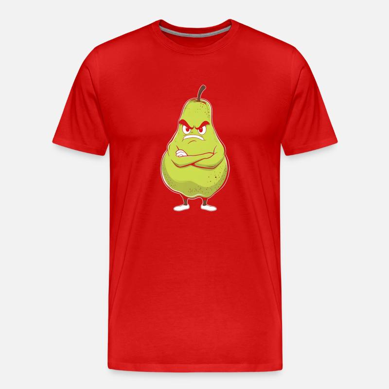 Birne - Männer Premium Bio T-Shirt - Rot