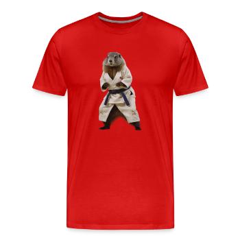 Sportliches Murmeltier - Männer Premium Bio T-Shirt - Rot - Vorne - Damien (186cm)