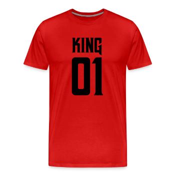 king 01 - Männer Premium Bio T-Shirt - Rot - Vorne - Damien (186cm)