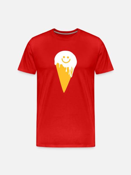 happy ice cream - Men's Premium Organic T-Shirt - red