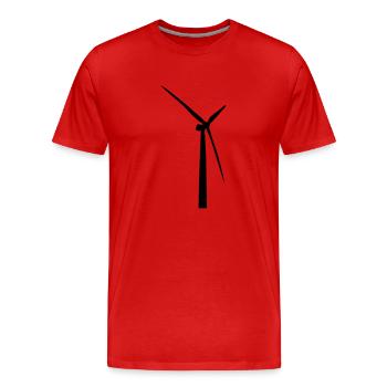 Windrad - Männer Premium Bio T-Shirt - Rot - Vorne - Damien (186cm)