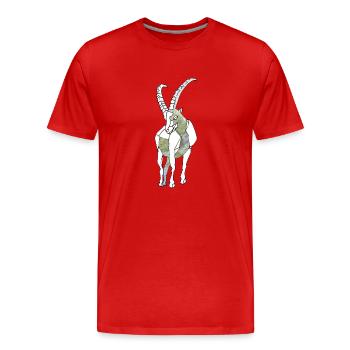 Polygon Capricorn - T-shirt bio Premium Homme - rouge - Devant - Damien (186cm)