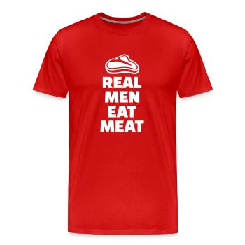Fleisch - Männer Premium Bio T-Shirt - Rot - Vorne - Damien (186cm)