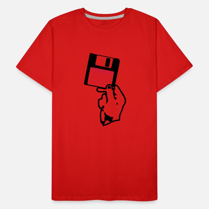 floppy disk scheibe disco hand hand Men's Premium Organic T-Shirt