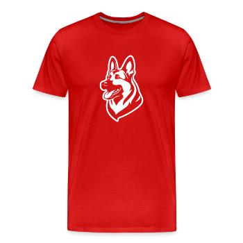 Schäferhund Hund Hundekopf - Männer Premium Bio T-Shirt - Rot - Vorne - Damien (186cm)