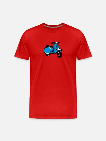 motorroller cool - Männer Premium Bio T-Shirt - Rot