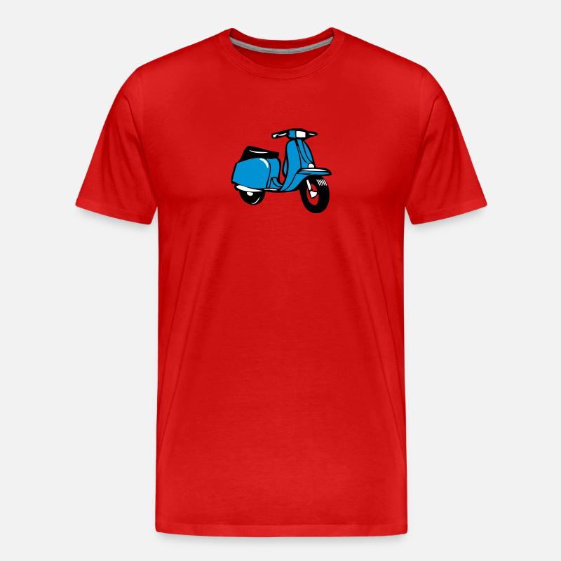 motorroller cool - Männer Premium Bio T-Shirt - Rot