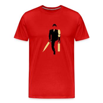 Marching office clerk (2c) - Männer Premium Bio T-Shirt - Rot - Vorne - Damien (186cm)