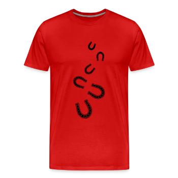 Symbole du fer à cheval - T-shirt bio Premium Homme - rouge - Devant - Damien (186cm)