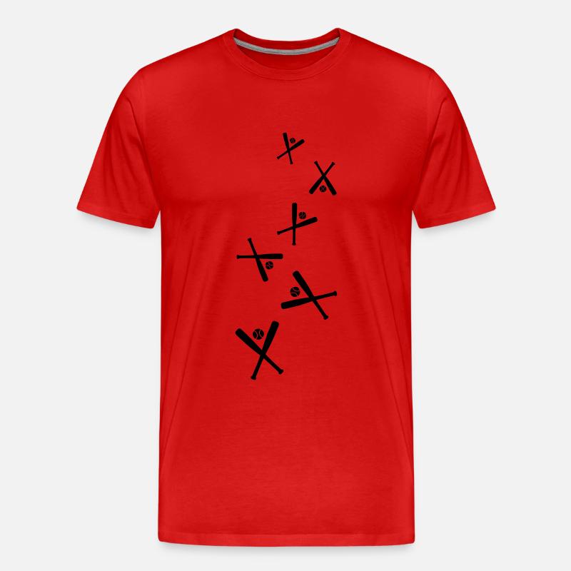 Baseball symbol - Männer Premium Bio T-Shirt - Rot