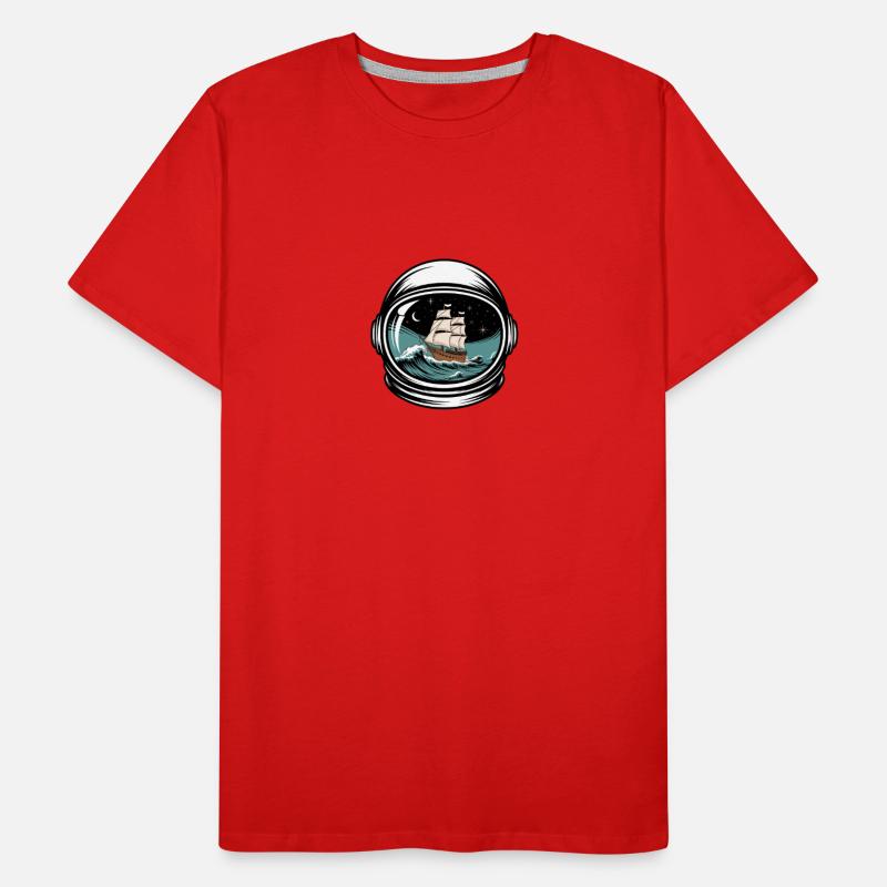 Navigation aventureuse dans un casque spatial T-shirt bio Premium Homme