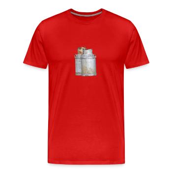 lait - T-shirt bio Premium Homme - rouge - Devant - Damien (186cm)