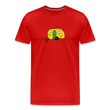 Wohnwagen Flower Power - Männer Premium Bio T-Shirt - Rot - Vorne - Damien (186cm)