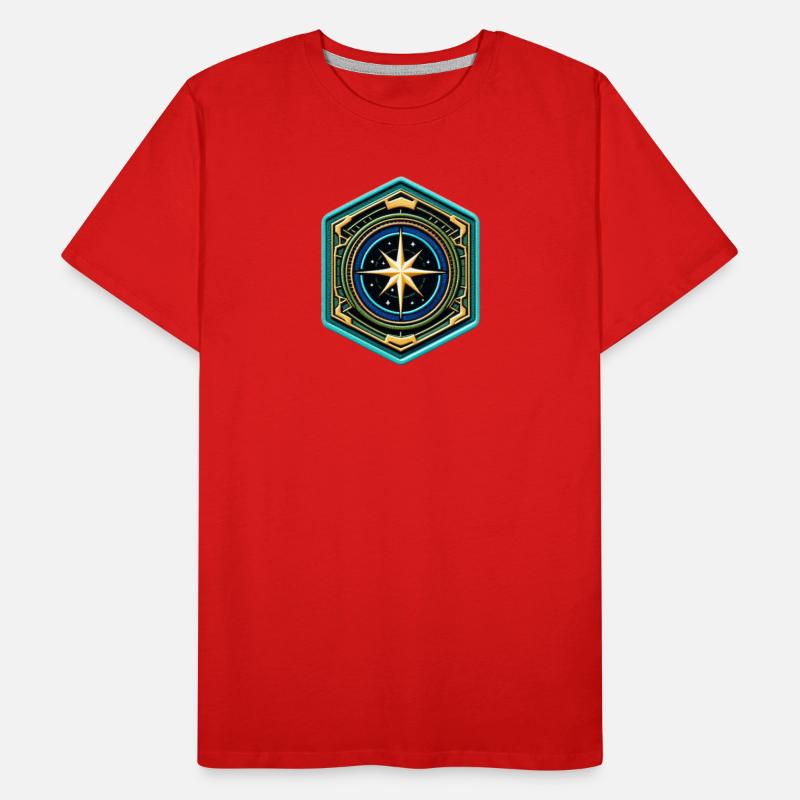 Kartenstern Kompass Patch Männer Premium Bio T-Shirt