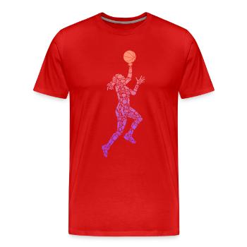 Female Basketball Symbols Women Basketball - Men's Premium Organic T-Shirt - red - Front - Damien (186cm)