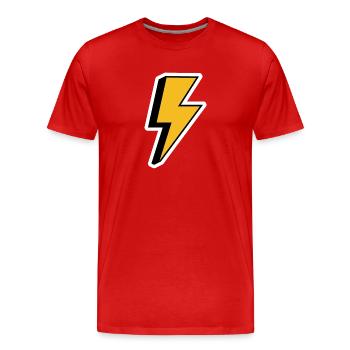 Retro-Blitz - Männer Premium Bio T-Shirt - Rot - Vorne - Damien (186cm)