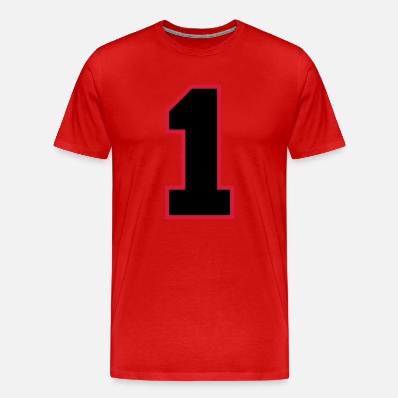 number1 - Männer Premium Bio T-Shirt - Rot