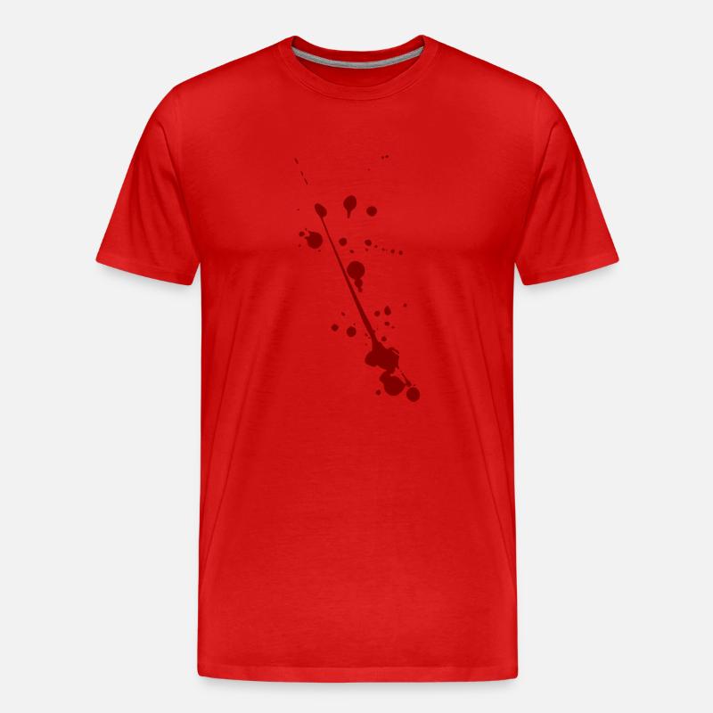 Blut Spritzer Splatter Halloween - Männer Premium Bio T-Shirt - Rot