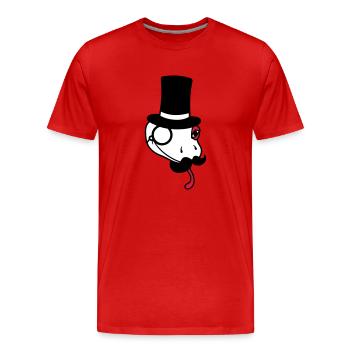 head mr sir gentlemen cylinder rich monocle bri - Men's Premium Organic T-Shirt - red - Front - Damien (186cm)