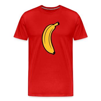 fruit banana delicious healthy eat banana peel krum - Men's Premium Organic T-Shirt - red - Front - Damien (186cm)