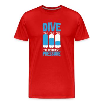 Plongée Il réduit la pression Plongée Aquatique Scu - T-shirt bio Premium Homme - rouge - Devant - Damien (186cm)