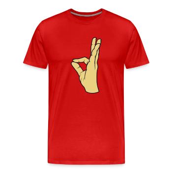 Parfait geste de la main très savoureux - T-shirt bio Premium Homme - rouge - Devant - Damien (186cm)