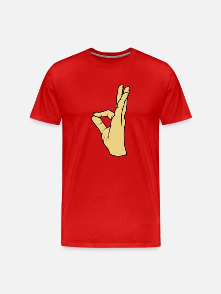 Perfect very tasty hand gesture - Men's Premium Organic T-Shirt - red