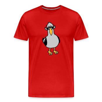 Cool View Seagull Sunglasses - Men's Premium Organic T-Shirt - red - Front - Damien (186cm)