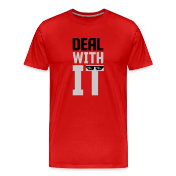 Meme Deal with it - Men's Premium Organic T-Shirt - red - Front - Damien (186cm)