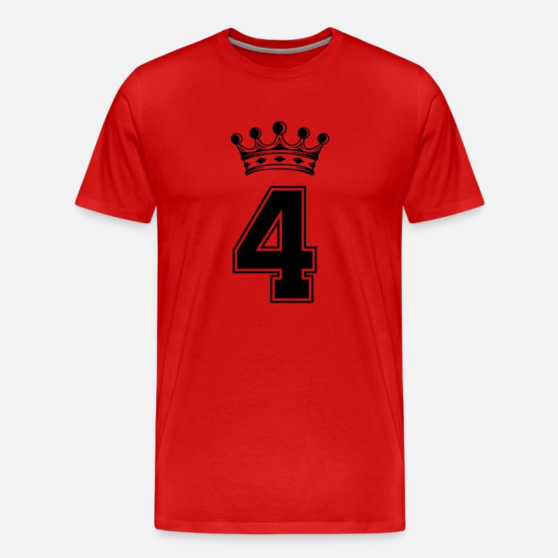 4 Krone - Männer Premium Bio T-Shirt - Rot